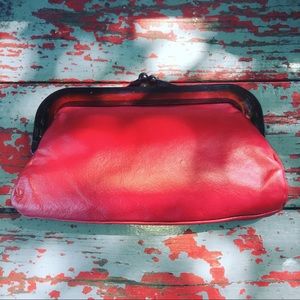 Vintage Red Leather Clutch